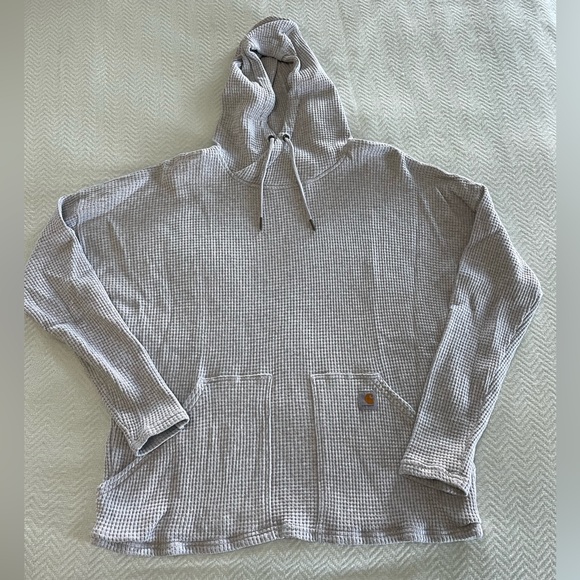 Carhartt Tops Carhartt Gray Waffle Knit Hoodie Womens Size Large